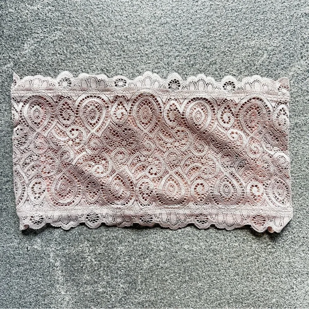 NWOT Free People Seamless & Lace Bandeau Bra Wear 2 Ways Blush Pink XS/S